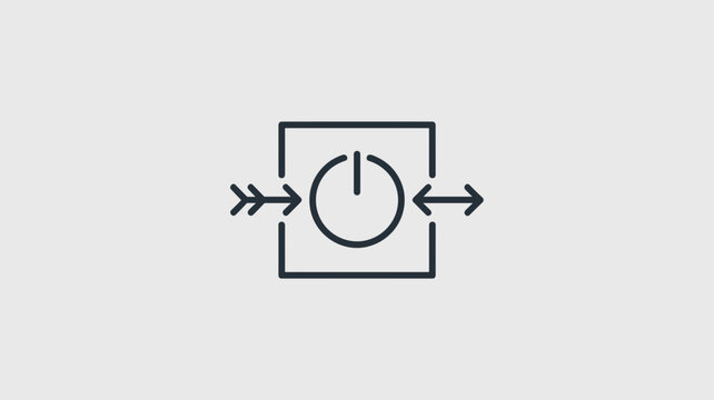 Square power switch icon with directional arrows &ndash; Perfect for electronics controls, toggle switches, or start-stop indicators.