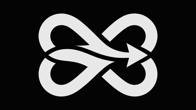 Geometric figure-eight arrow loop &ndash; Suitable for recycling programs, long-term stability themes, or iterative process diagrams.
