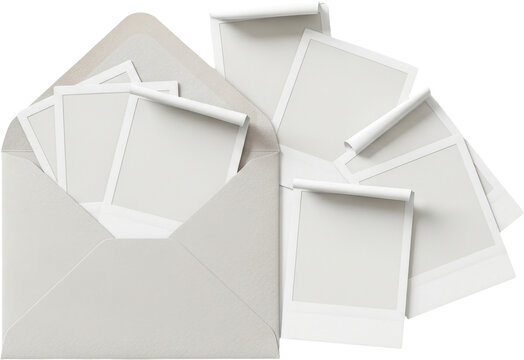 White envelopes on a surface.