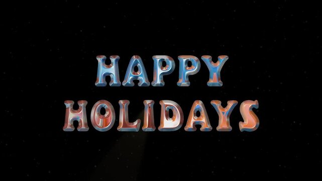 happy holidays sign animation. 3d render gold chrome text animation. Perfect for background visuals, motion graphics, branding, textiles, wallpapers, and digital design projects.