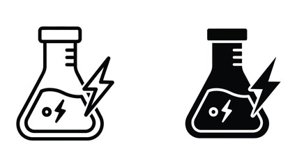 Electricity striking chemical flask with lightning bolt icon © MSTMURSHIDA