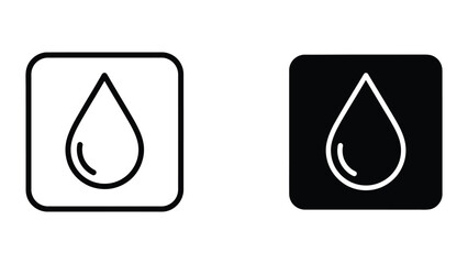 Fototapeta premium Minimal water droplet icon in contrasting square backgrounds