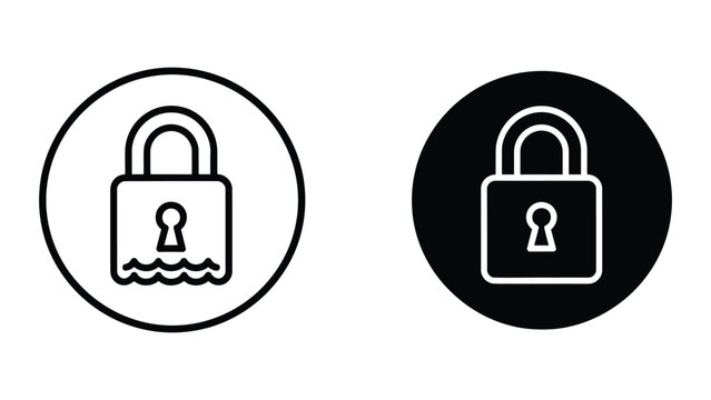 Secure lock icons with water and solid background