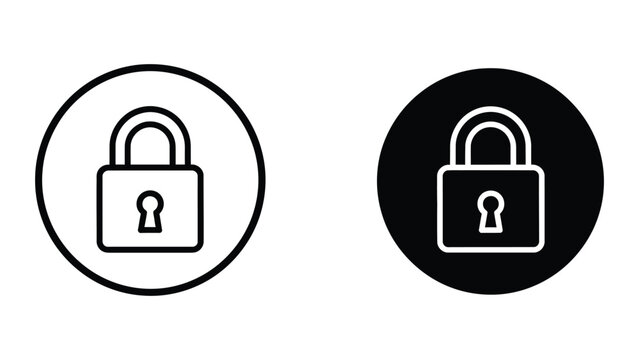 Simple padlock icon with open and closed background variations