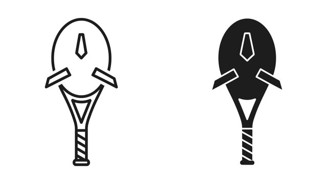 Ancient egyptian ankh symbol with black and white color variation
