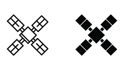 Minimalist satellite orbiting earth illustration © MSTMURSHIDA