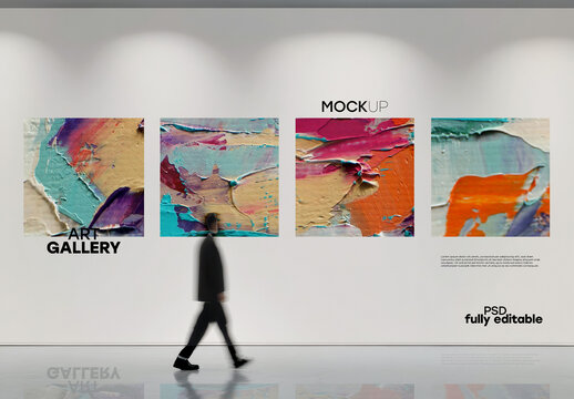 Art Gallery Wall Exhibition Mockup