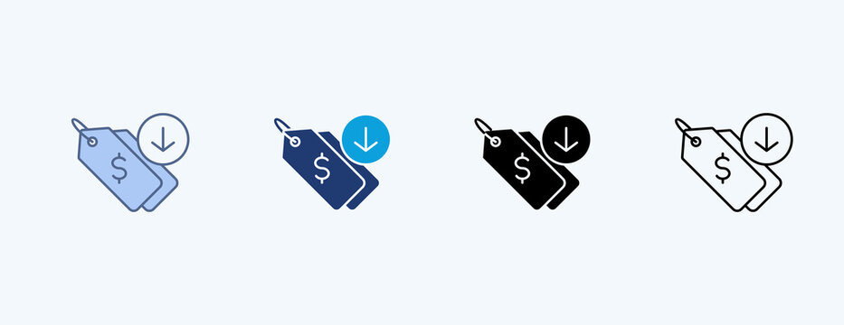 Low Price Multiple Icon Illustration Vector