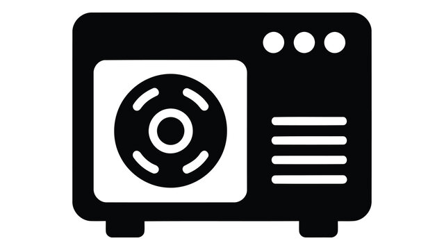 Air conditioner split unit outdoor condenser icon black and white vector illustration of hvac cooling appliance symbol