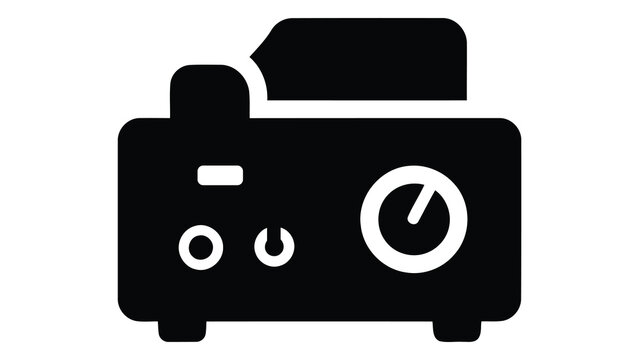Audio amplifier component icon vector illustration of electronic audio equipment symbol