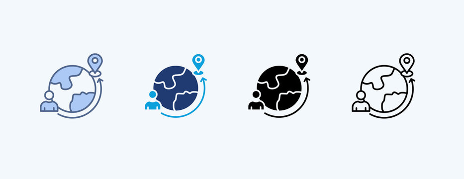 Migration Multiple Icon Illustration Vector