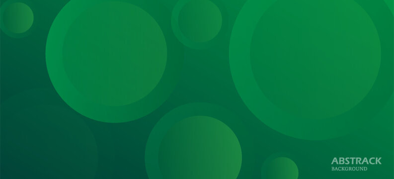 Abstract green background with dynamic circles, overlapping transparent discs, soft gradient lighting, corporate clean style