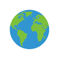 Fototapeta premium Earth globe graphic in blue and green, simple and modern design that would work in any project