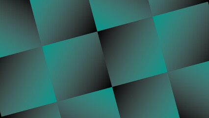 Modern abstract design with a dynamic geometric checkerboard pattern in striking teal and black gradient hues © Alif Nur Fauzan