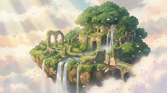 High fantasy anime style