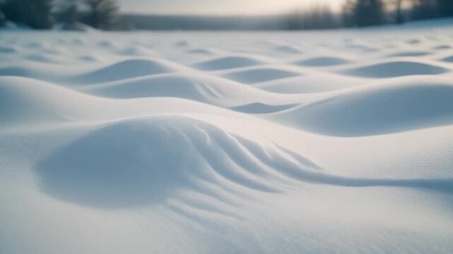 Gentle Snow Dunes on a Winter Field