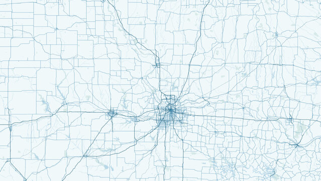 Modern minimalist vector map of Kansas, USA. High-quality scalable illustration of Kansas state borders, Wichita, and Kansas City for posters and geographic design.