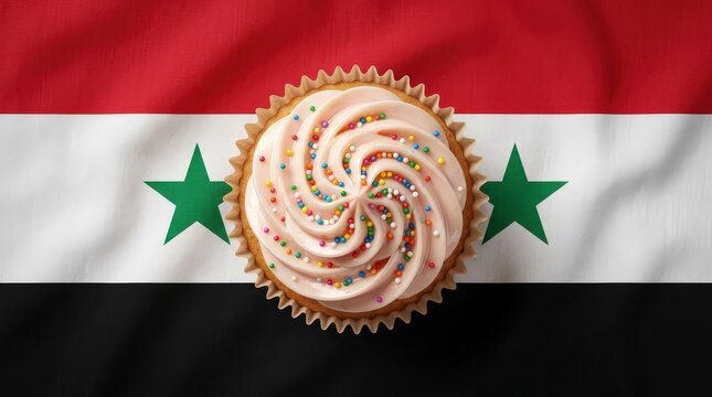 Cupcake on Syrian flag
