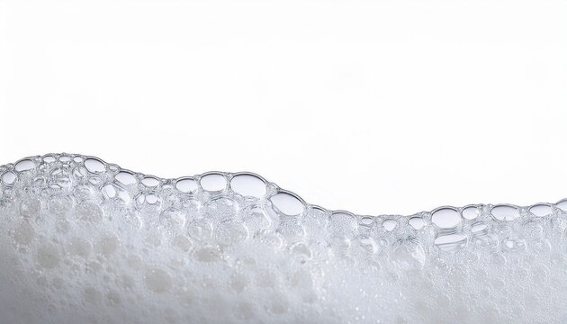 abstract white soap bubble foam texture on white background