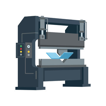Sheet metal bending machine flat vector fabrication tool