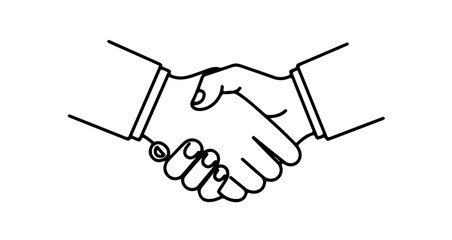 Fototapeta premium Handshake icon, business agreement symbol, vector illustration