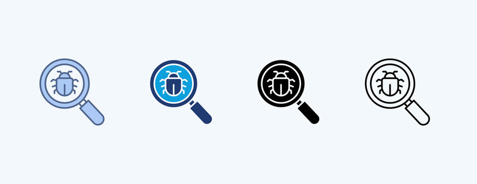 Search Bug Multiple Icon Illustration Vector