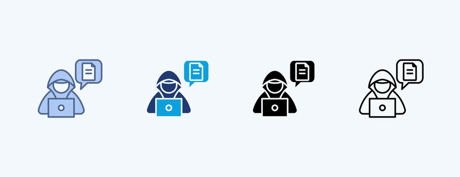 Dokument Hacker Multiple Icon Illustration Vector