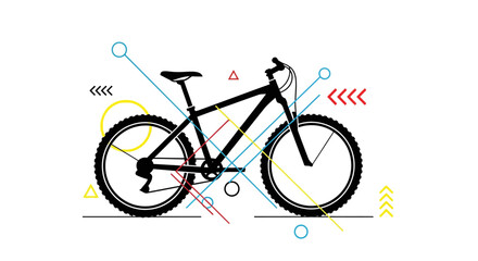 Obraz premium Black Mountain Bike with Tires.