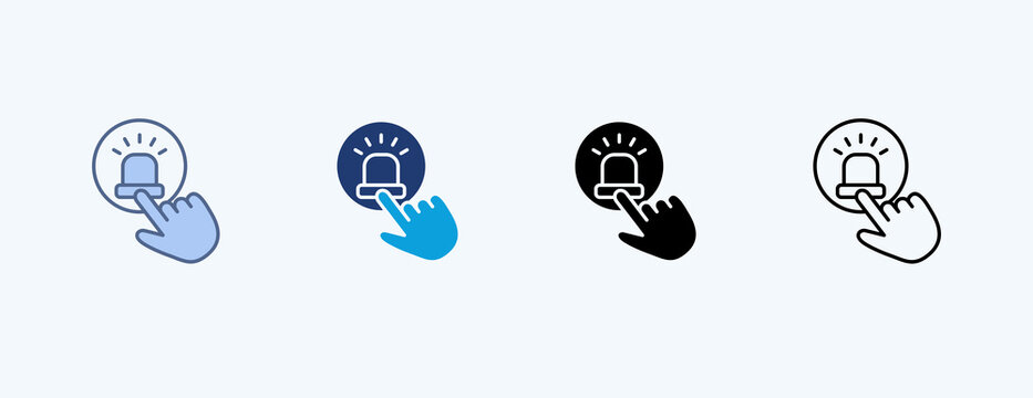 Panic Button Multiple Icon Illustration Vector