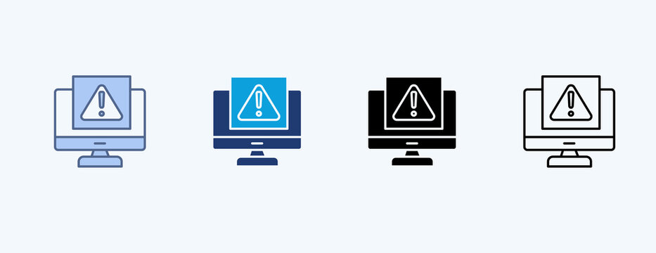 System Failure Multiple Icon Illustration Vector