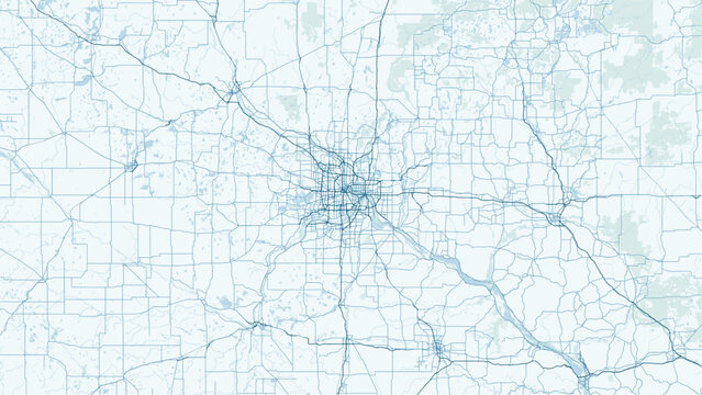 Modern minimalist vector map of Minneapolis, Minnesota. High-quality scalable illustration of Minneapolis city grid, Chain of Lakes, and Mississippi River for urban design.