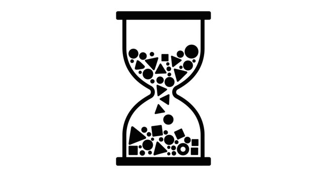 Hourglass with sand timer symbol.