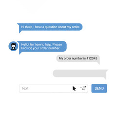 Fototapeta premium Customer Service Chat Conversation Interface.