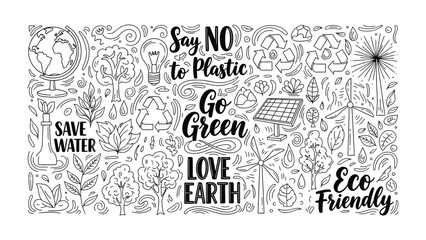 Eco-Friendly Calligraphy: An artistic eco-friendly calligraphy, expressing the spirit of love for earth and sustainable lifestyle. Emphasizing the significance of eco-conscious habits © Khadiza