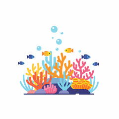Obraz premium Colorful Coral Reef Fish Marine Life.