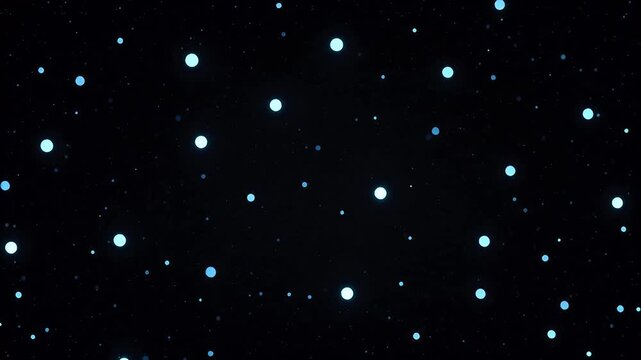 Starry night sky with glowing dots