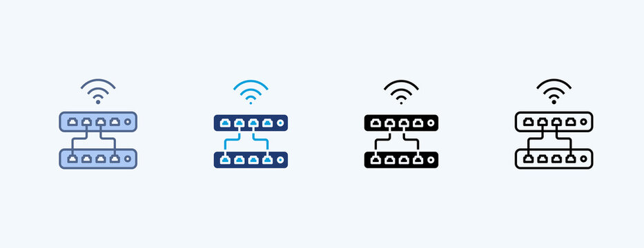Network Hub Multiple Icon Illustration Vector