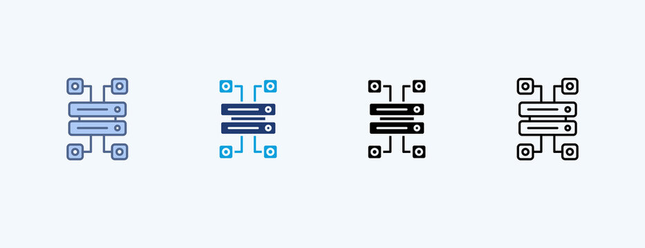 Server Cluster Multiple Icon Illustration Vector