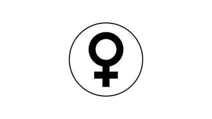 Female Gender Symbol Icon in Circle Women Sign, Gender Equality and Feminism Concept © HaqueMukul