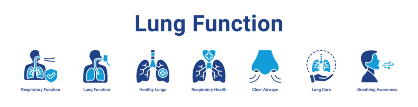 -Lung Function web Icon Banner and Collection