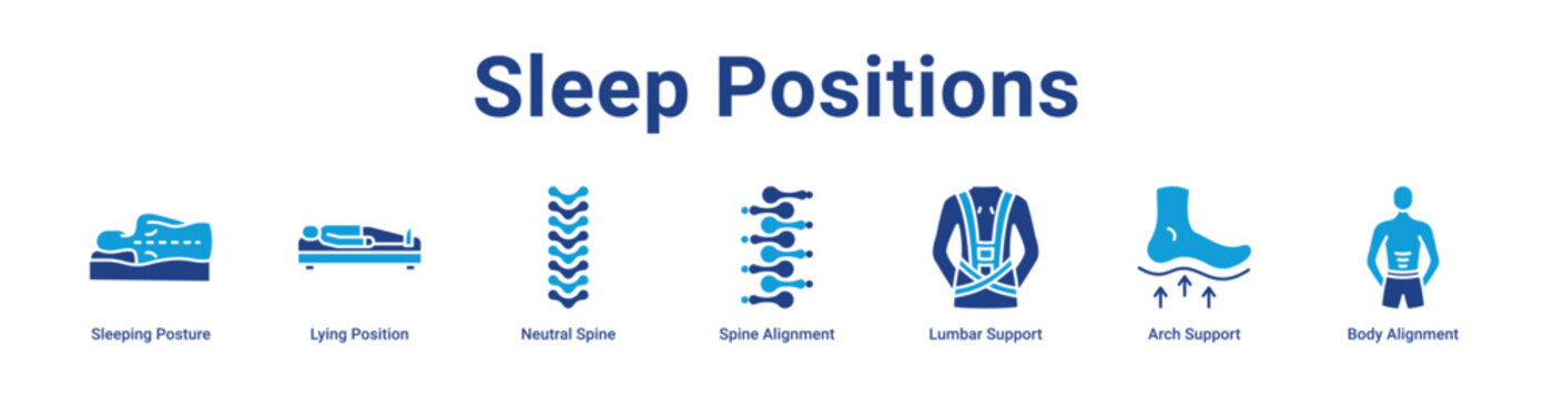 -Sleep Positions web Icon Banner and Collection