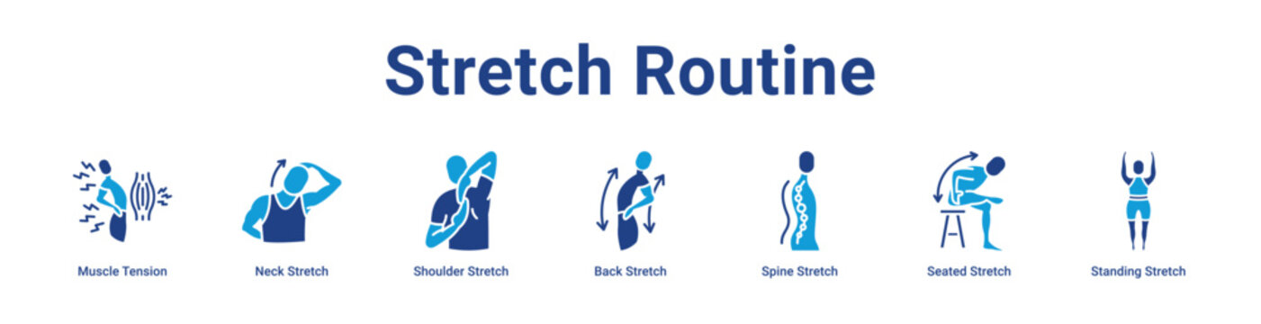 -Stretch Routine web Icon Banner and Collection