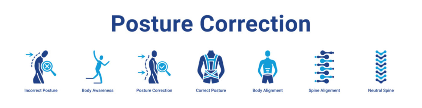 -Posture Correction web Icon Banner and Collection