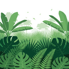 Tropical green leaves and foliage plants. © Egar