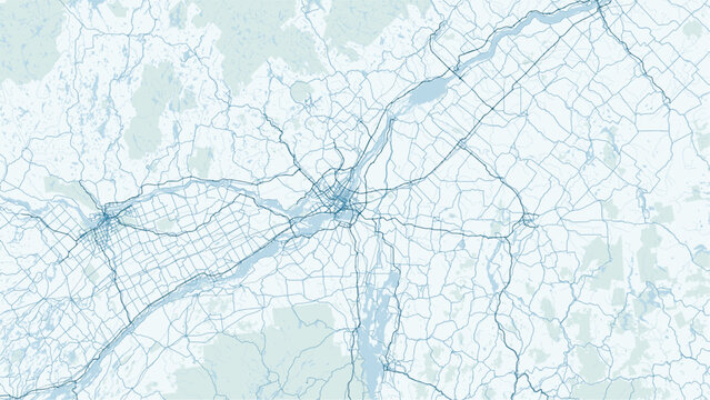 Modern minimalist vector map of Montreal, Quebec, Canada. High-quality scalable illustration of Montreal island, Saint Lawrence River, and city grid for posters and urban design.