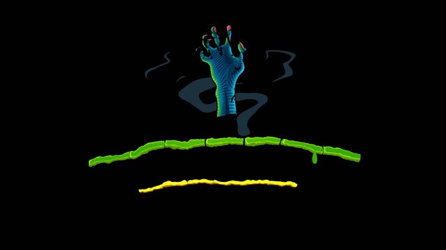 abstract illustration 2D reveal opening montage on alpha background