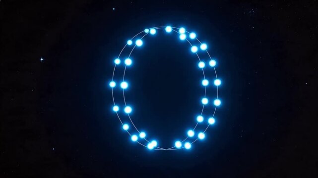 Circular glowing lights in space