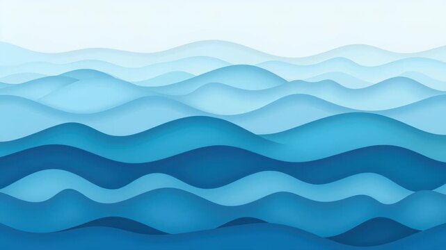 Abstract Blue Waves: Serene ocean waves in varying shades of blue, the image encapsulates the essence of the ocean, evoking a sense of tranquility.