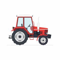 Obraz premium Red Tractor with Large Tires.