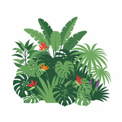 Tropical plants with green leaves. © Mubari